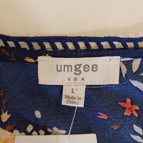 Umgee Women's Navy Floral The Alice Dress Size L - Picture 8 of 10